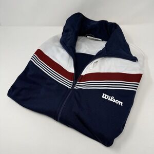Vintage 1980's Wilson Red White Blue Tennis Track Exercise Jackets M